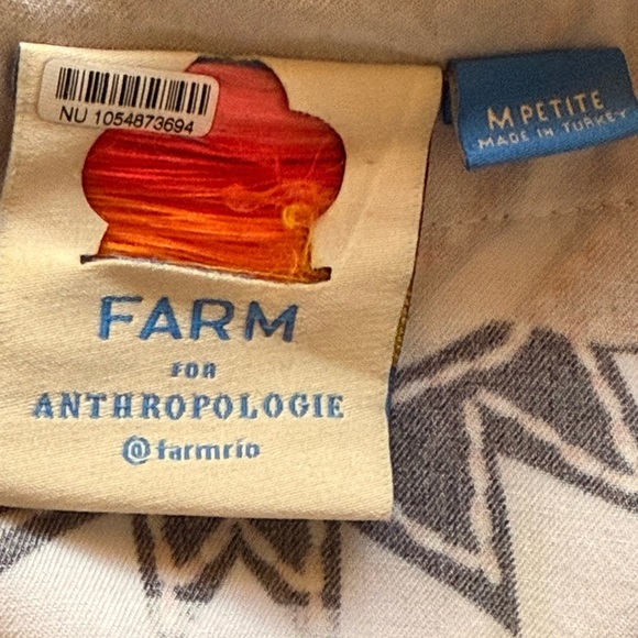 Farm Rio Puff-Sleeve Linen Jumpsuit Black White Size Medium Petite - Picture 6 of 13